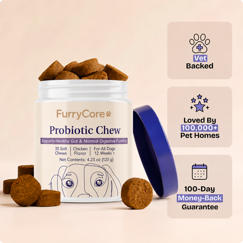 FurryCore Daily Probiotic Chews - Gut, Skin & Coat Support